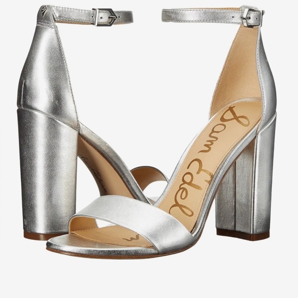 Women’s Sam Edelman Silver Yaro Block Heel Sandal